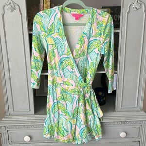 Lilly Pulitzer Wrap Romper size small lemons and limes print